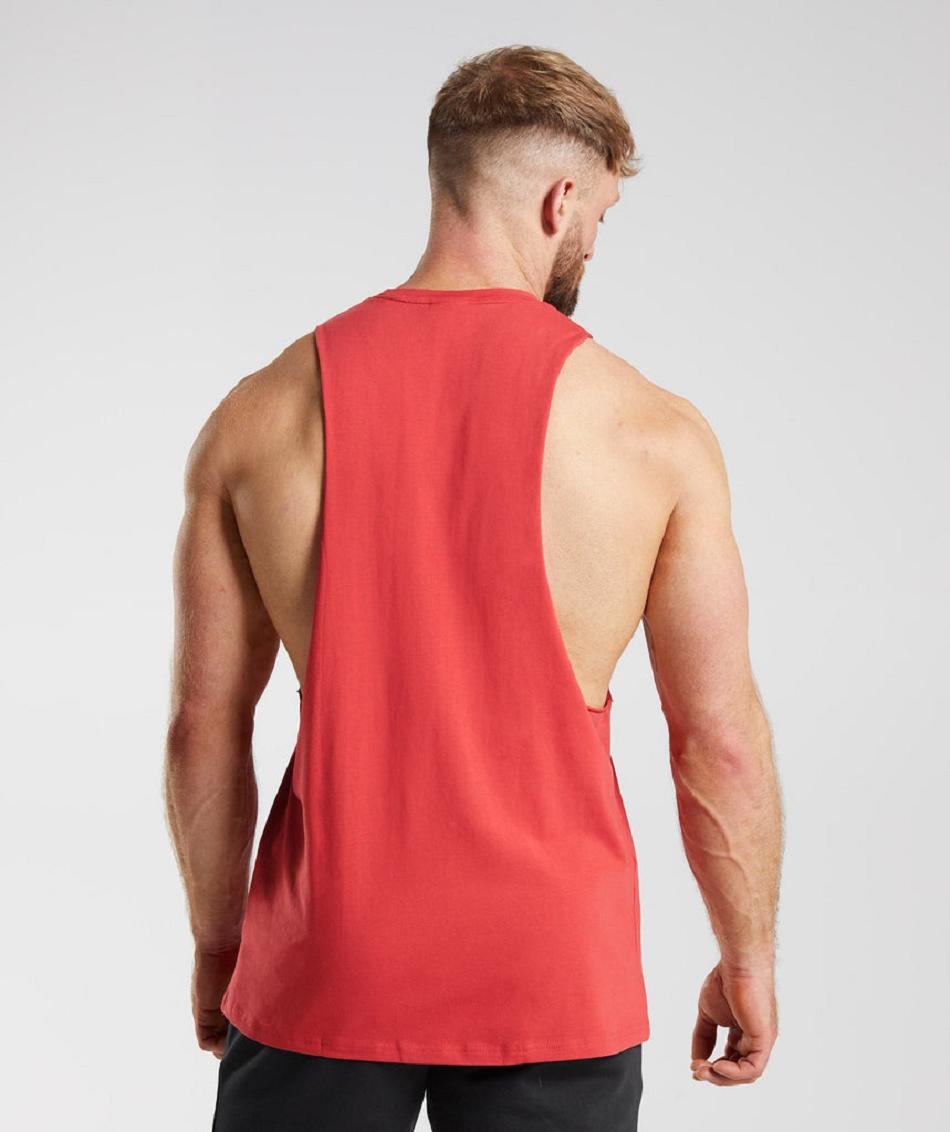 Camiseta Tirantes Gymshark Legacy Drop Arm Hombre Rojas | CO 3219XYU